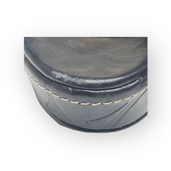 Coach ♕ Kerilyn Logo Embossed Turnlock Platform Wedge Sandals ♕ Black Leather 8M - Picture 11 of 16